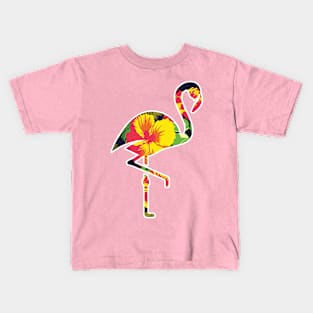 Tropical Flamingo Floral Kids T-Shirt